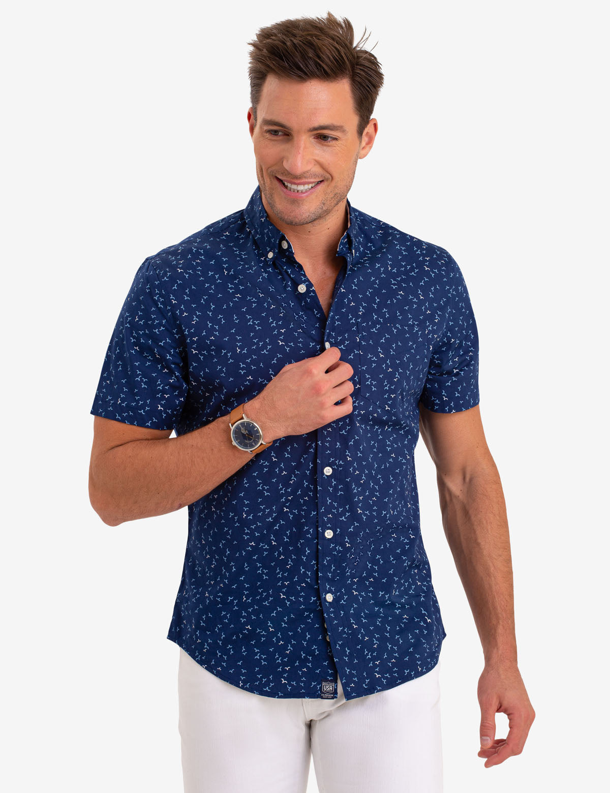 1901 Short Sleeve Bird Print Shirt, $54, Nordstrom