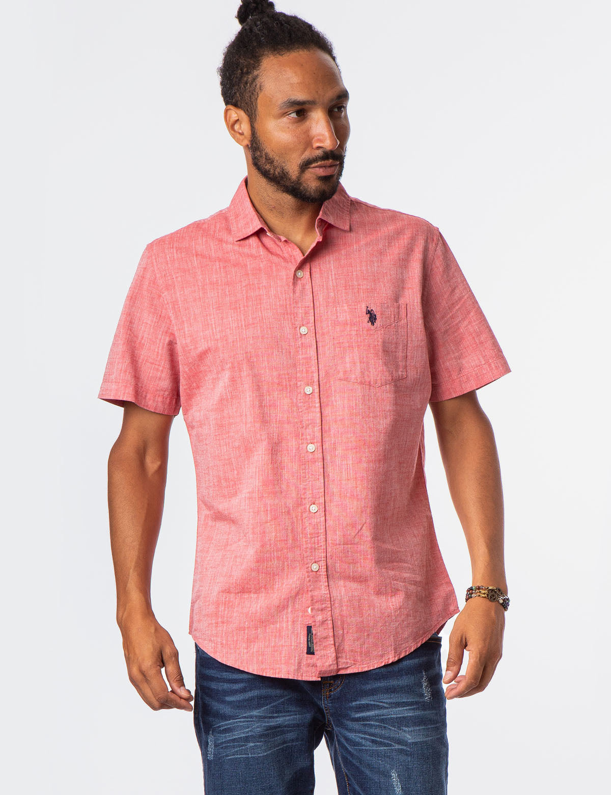 SOLID SLUB CANVAS SHORT SLEEVE SHIRT– U.S. Polo Assn.