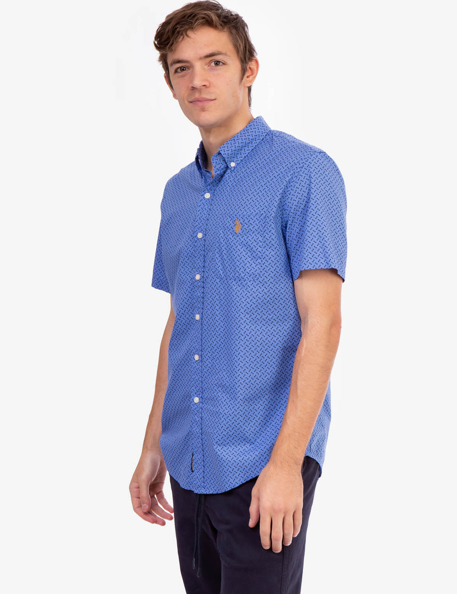 PRINTED SLUB POPLIN SHORT SLEEVE SHIRT– U.S. Polo Assn.