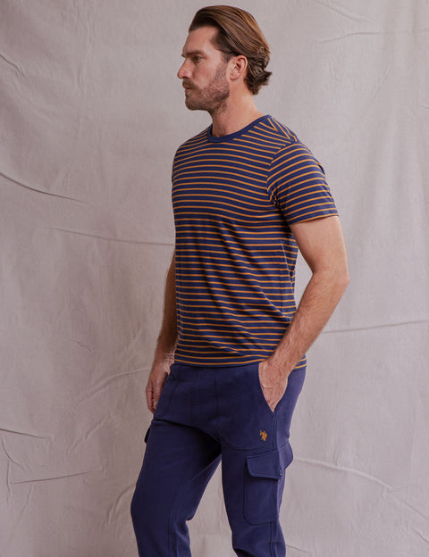 WHITE LABEL SUPIMA COTTON STRIPED T-SHIRT - U.S. Polo Assn.