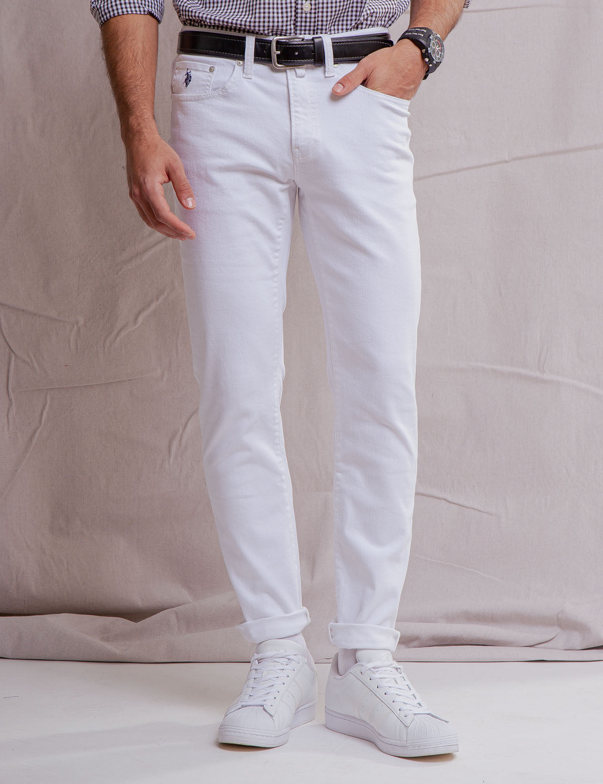 Ralph Lauren Purple Label - Deckwash White Five Pocket Slim Jeans