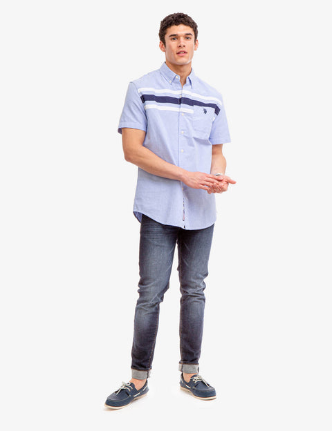CHEST STRIPE SHORT SLEEVE OXFORD SHIRT - U.S. Polo Assn.
