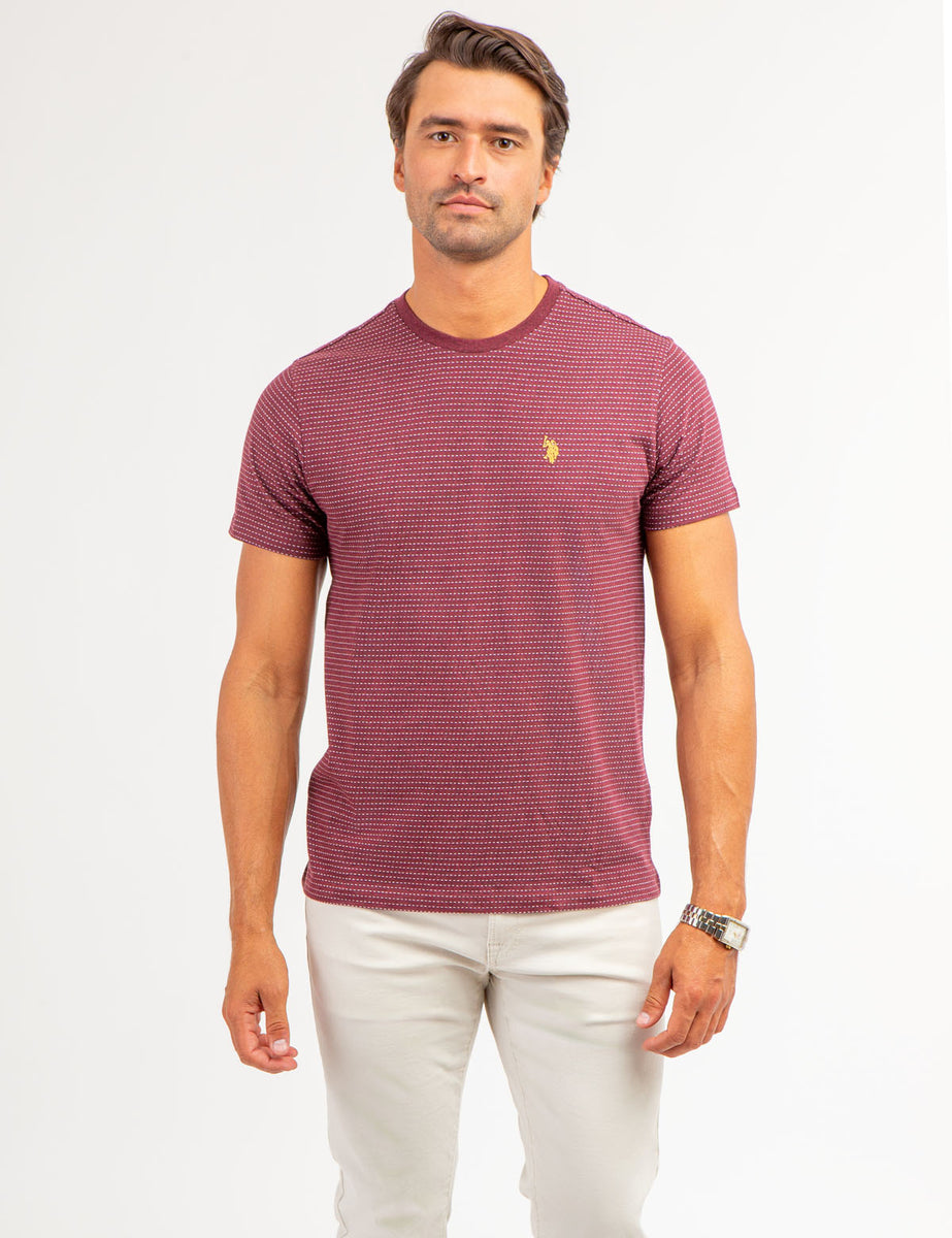 Cotone Naturale Facile Cura SPRINGFIELD Micro-Striped T-Shirt, Light Blue, M Uomo Maglietta Basic Qualità