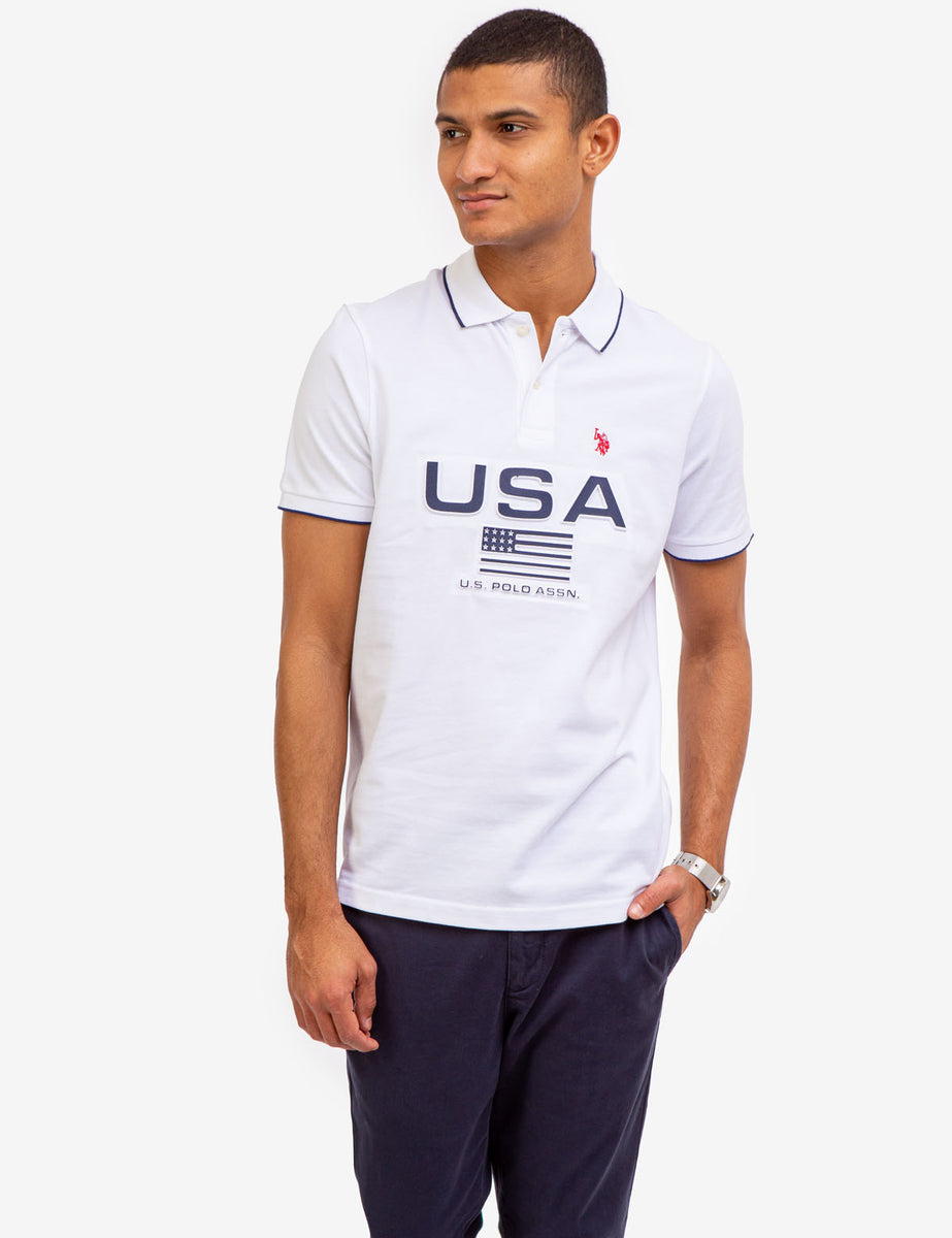 EMBOSSED USA FLAG PIQUE POLO SHIRT– U.S. Polo Assn.