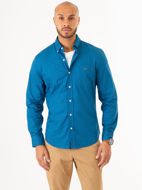 DIAMOND PRINT LONG SLEEVE SHIRT WITH POCKET - U.S. Polo Assn.