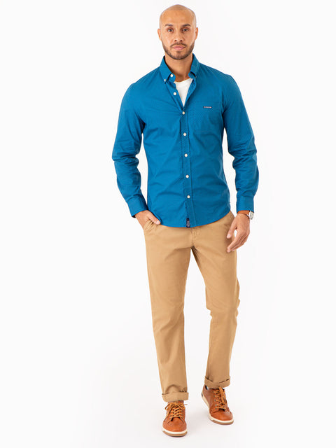 DIAMOND PRINT LONG SLEEVE SHIRT WITH POCKET - U.S. Polo Assn.