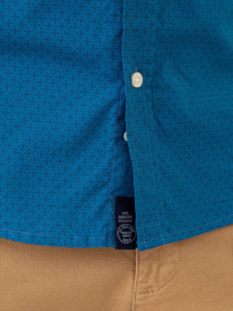 DIAMOND PRINT LONG SLEEVE SHIRT WITH POCKET - U.S. Polo Assn.