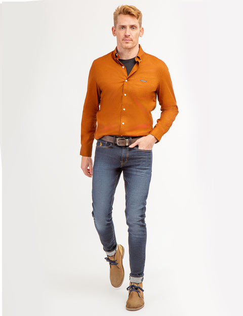 DIAMOND PRINT LONG SLEEVE SHIRT WITH POCKET - U.S. Polo Assn.