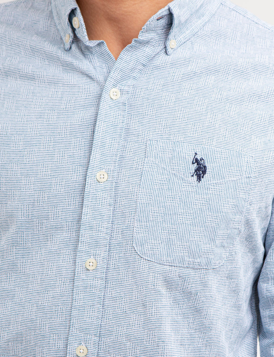 COTTON YARN DYE DOBBY PATTERN SHIRT– U.S. Polo Assn.