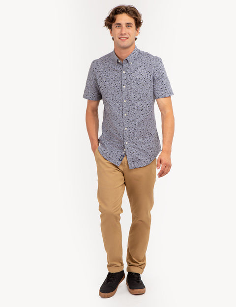 YARN DYE DISCHARGED PRINT SHORT SLEEVE SHIRT - U.S. Polo Assn.