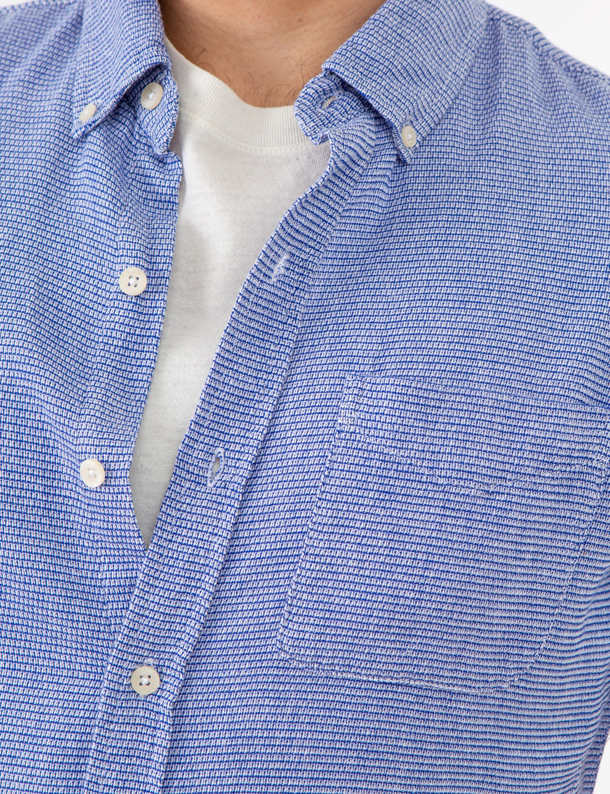 Structured Weave Short-Sleeve Shirt