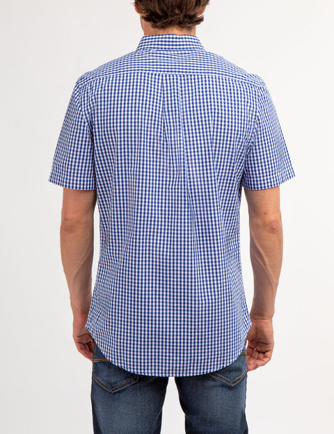 PEACHED POPLIN PLAID SHORT SLEEVE SHIRT - U.S. Polo Assn.