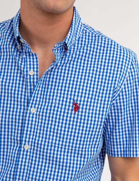 PEACHED POPLIN PLAID SHORT SLEEVE SHIRT - U.S. Polo Assn.