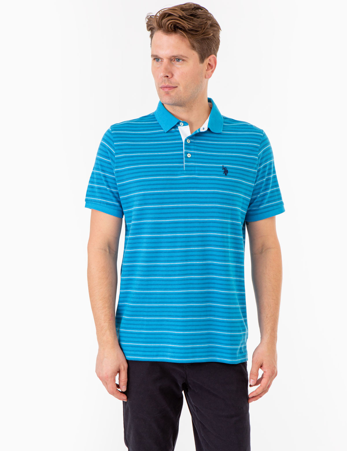 YARN DYE BIRDSEYE STRIPE PIQUE POLO SHIRT– U.S. Polo Assn.