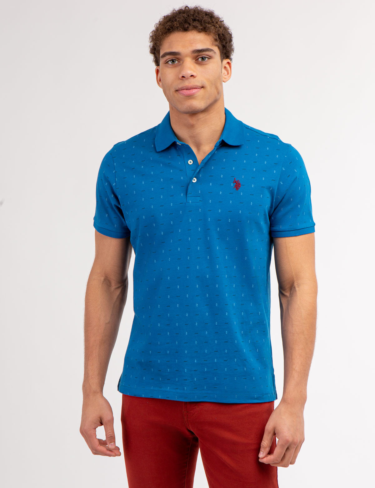 ALLOVER PRINTED JERSEY POLO SHIRT– U.S. Polo Assn.