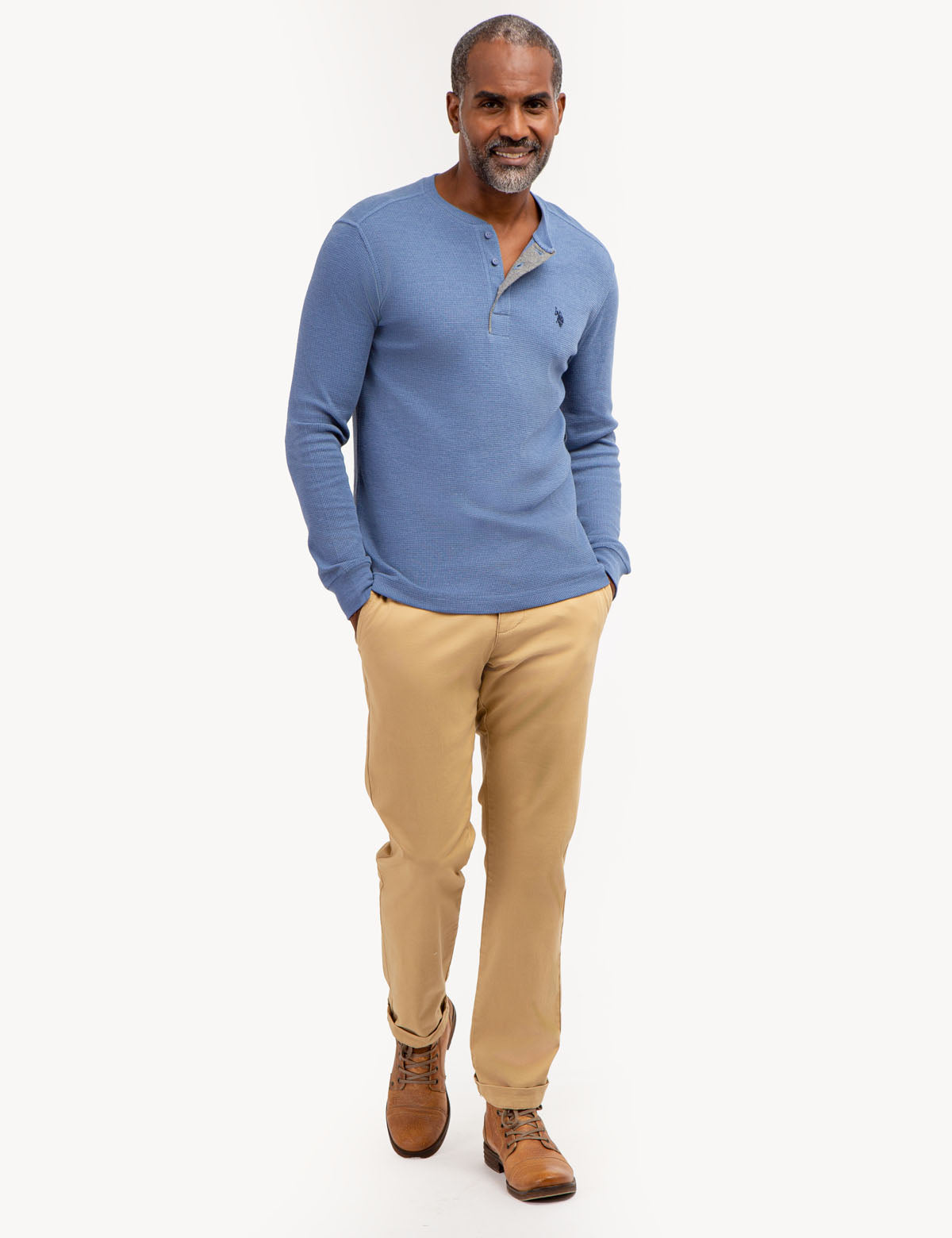 Men's Classic Henley Short Sleeve Polo T-Shirt