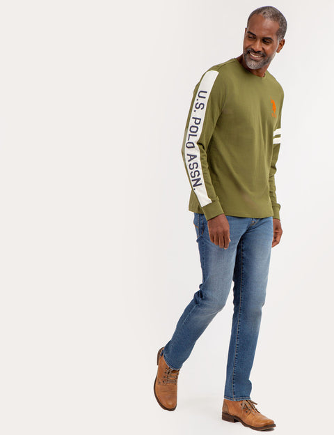 U.S. POLO ASSN. PIECED LONG SLEEVE T-SHIRT - U.S. Polo Assn.
