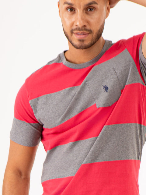 RUGBY STRIPE JERSEY T-SHIRT WITH POCKET - U.S. Polo Assn.