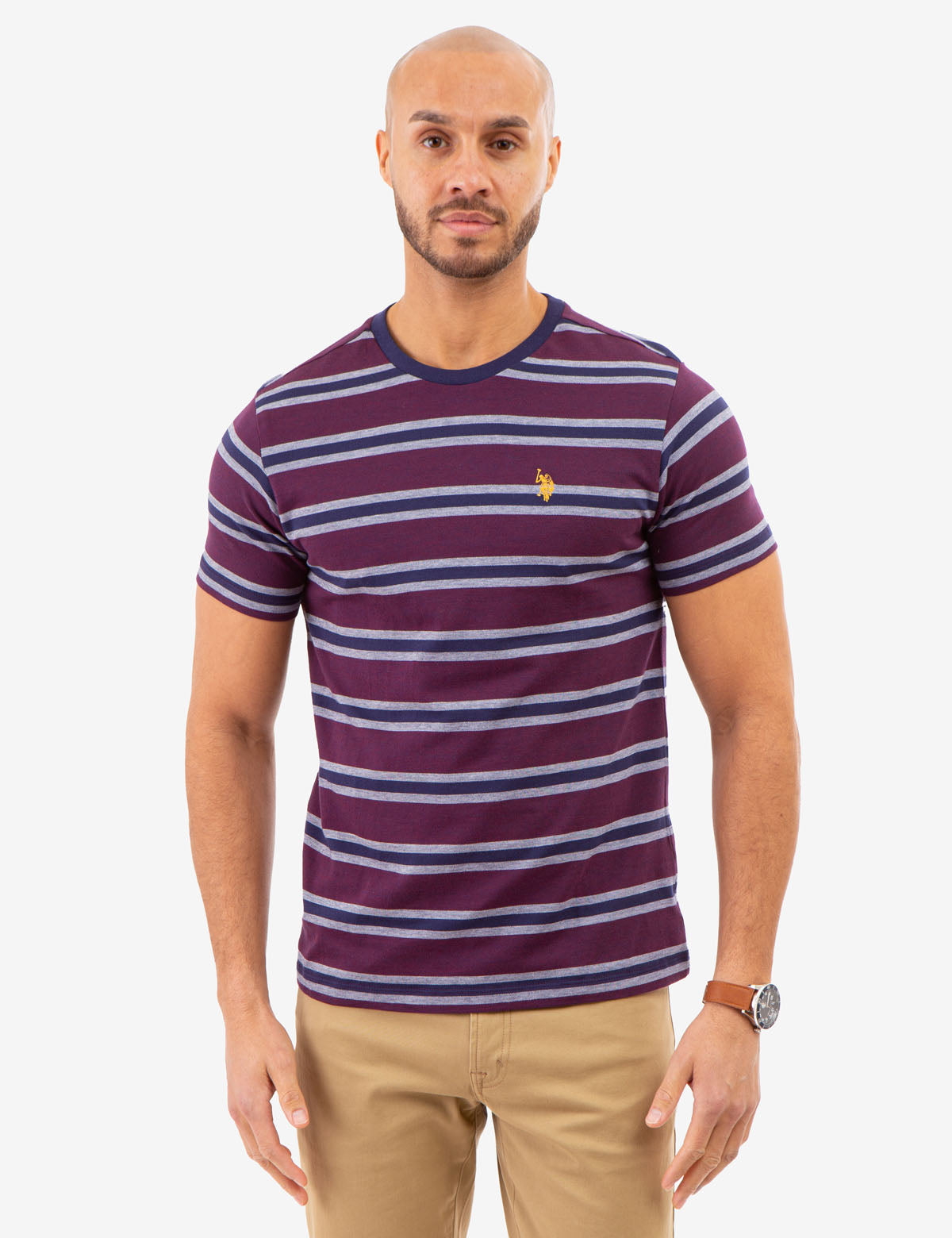 Thomson Blue Tartan Crest Birdseye Mesh Polo Shirt