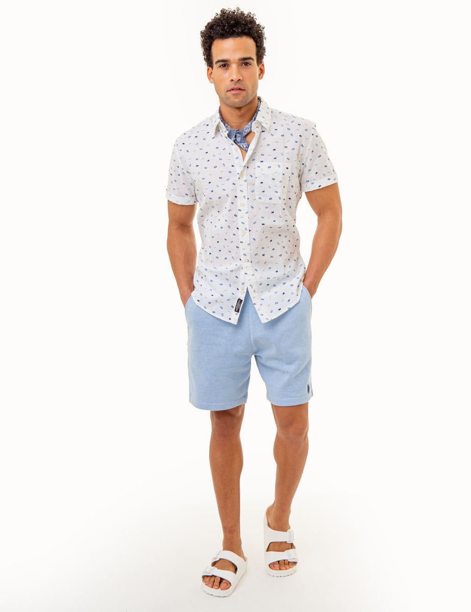 ALL OVER USPA FLAG PRINT WOVEN SHIRT– U.S. Polo Assn.