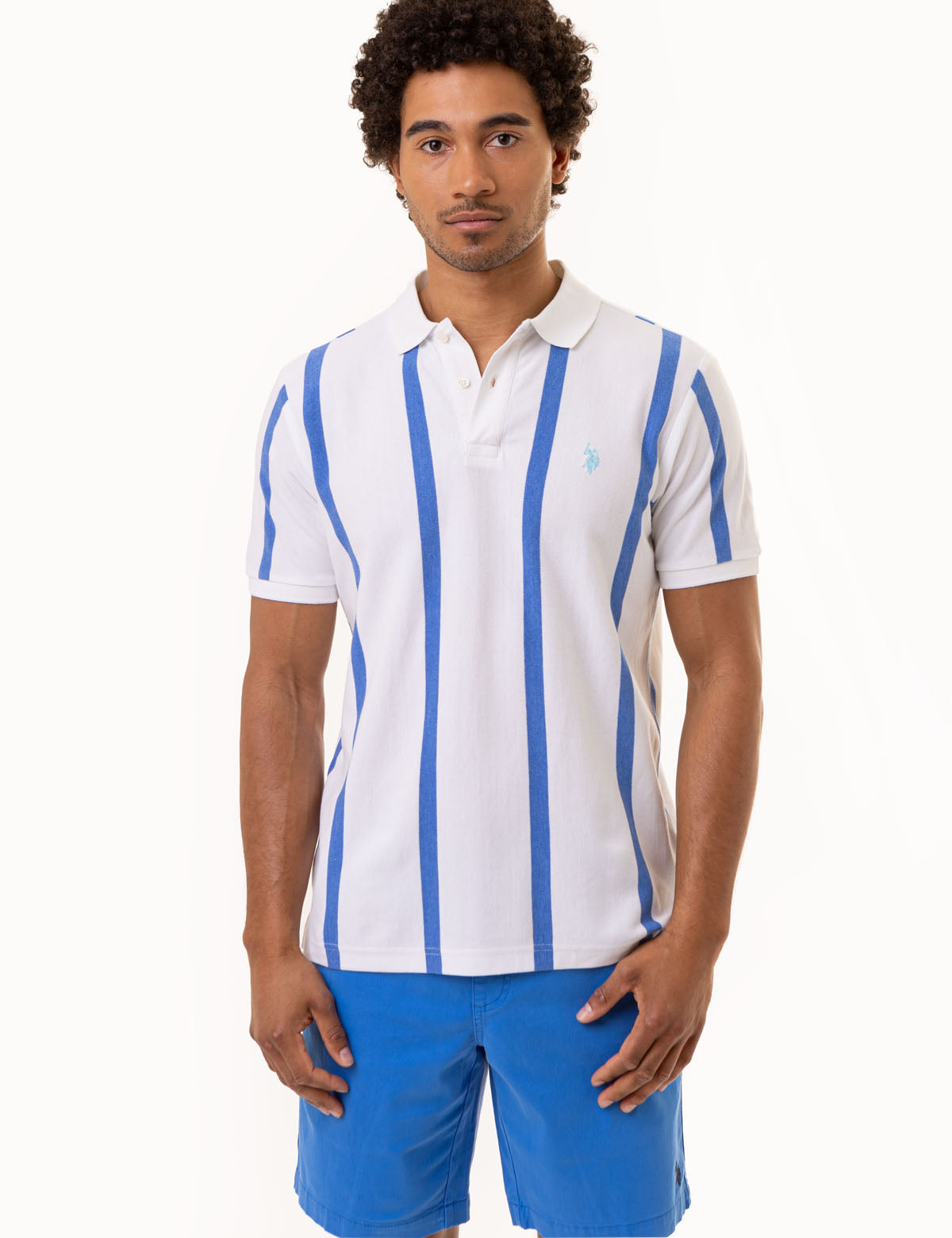 Vertical striped 2025 polo shirt mens