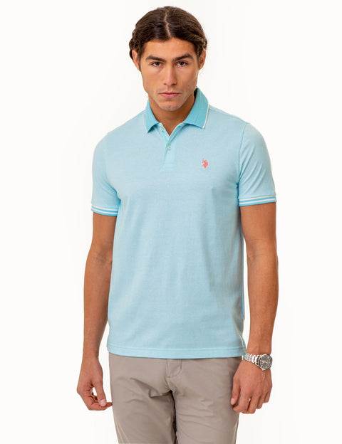 ALL OVER PRINT TEXTURED COLLAR POLO SHIRT - U.S. Polo Assn.