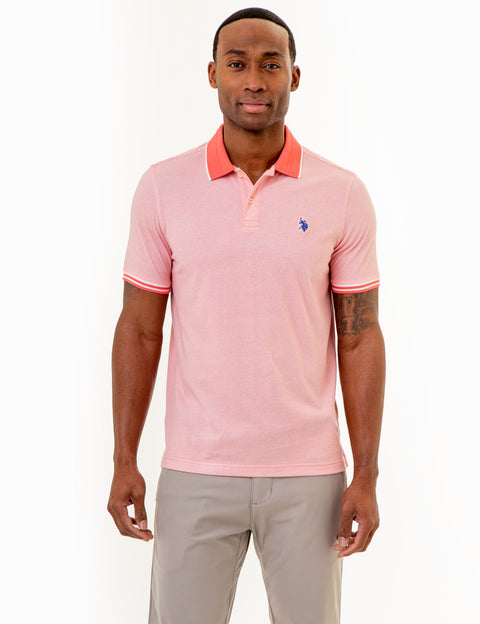 ALL OVER PRINT TEXTURED COLLAR POLO SHIRT - U.S. Polo Assn.
