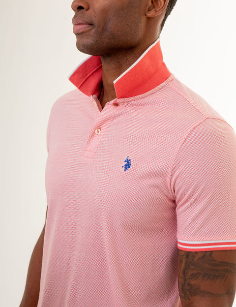 ALL OVER PRINT TEXTURED COLLAR POLO SHIRT - U.S. Polo Assn.