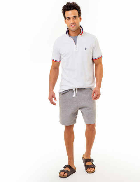 RED WHITE AND BLUE ZIPPER PIQUE POLO SHIRT - U.S. Polo Assn.