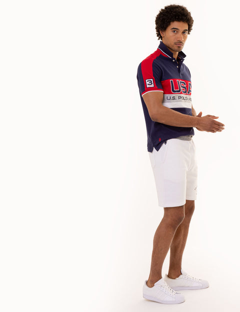 USA COLORBLOCK GRAPHIC PIQUE POLO SHIRT - U.S. Polo Assn.