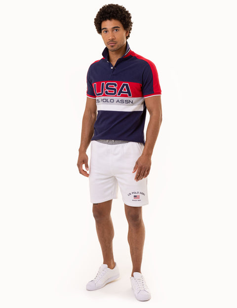USA COLORBLOCK GRAPHIC PIQUE POLO SHIRT - U.S. Polo Assn.
