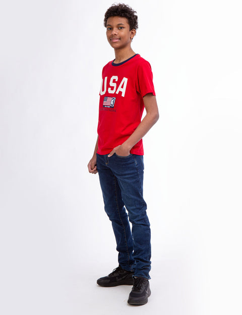 BOYS USA FLAG CREW NECK T-SHIRT - U.S. Polo Assn.