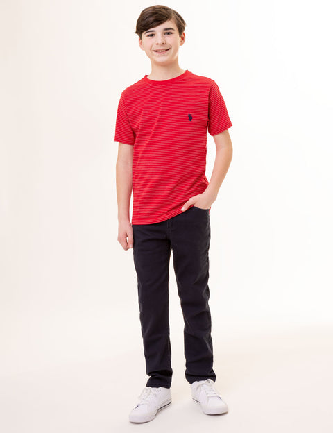 BOYS DASH STRIPE CREW NECK T-SHIRT - U.S. Polo Assn.
