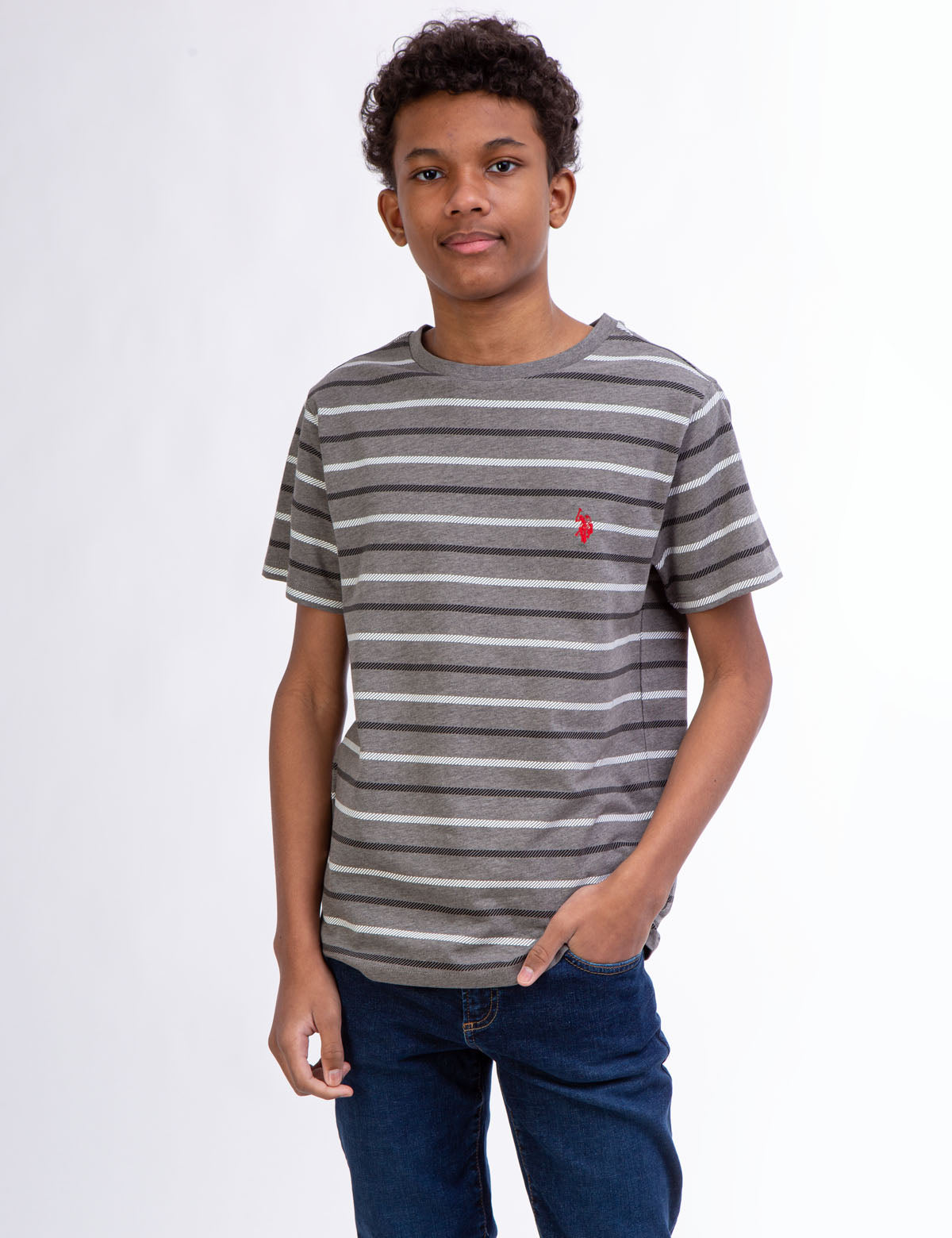 BOYS STRIPE CREW NECK T-SHIRT