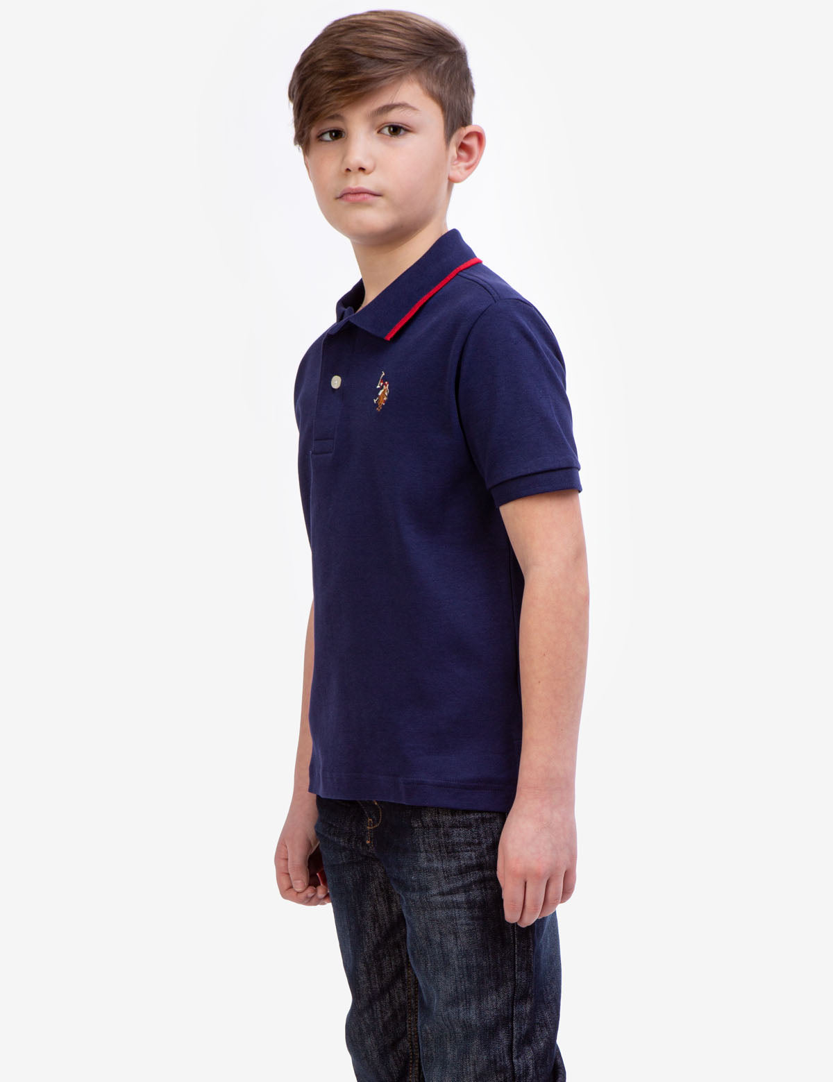 BOYS SOLID INTERLOCK POLO SHIRT– U.S. Polo Assn.