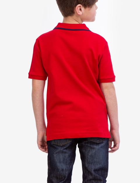 BOYS SOLID INTERLOCK POLO SHIRT - U.S. Polo Assn.