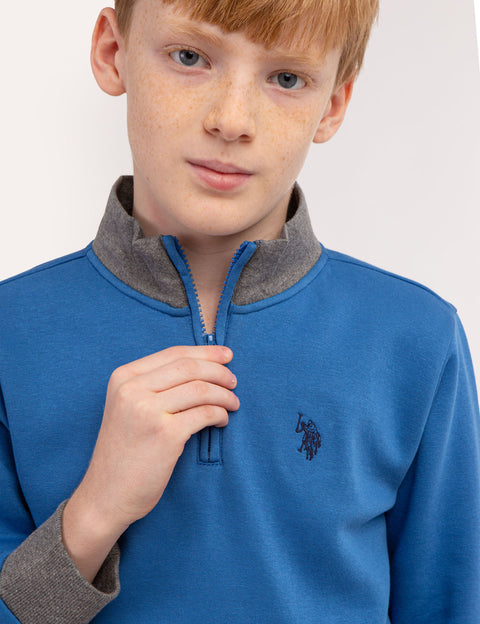 BOYS QUARTER ZIP FLEECE PULLOVER - U.S. Polo Assn.
