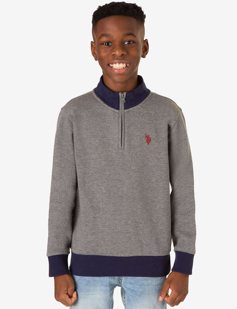 BOYS QUARTER ZIP FLEECE PULLOVER - U.S. Polo Assn.