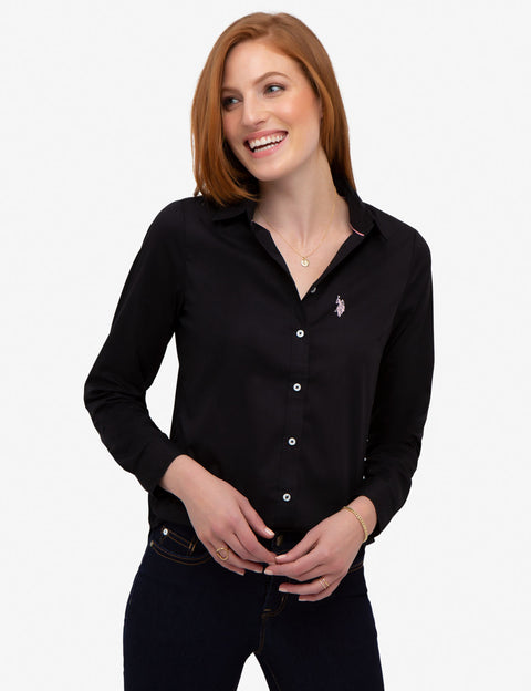 SOLID POPLIN WOVEN SHIRT - U.S. Polo Assn.