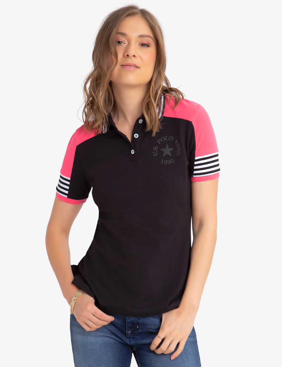 トップス POWER SHOULDER POLO TOPS PATCH SHOULDER POLO SHIRT– U.S. Polo Assn.