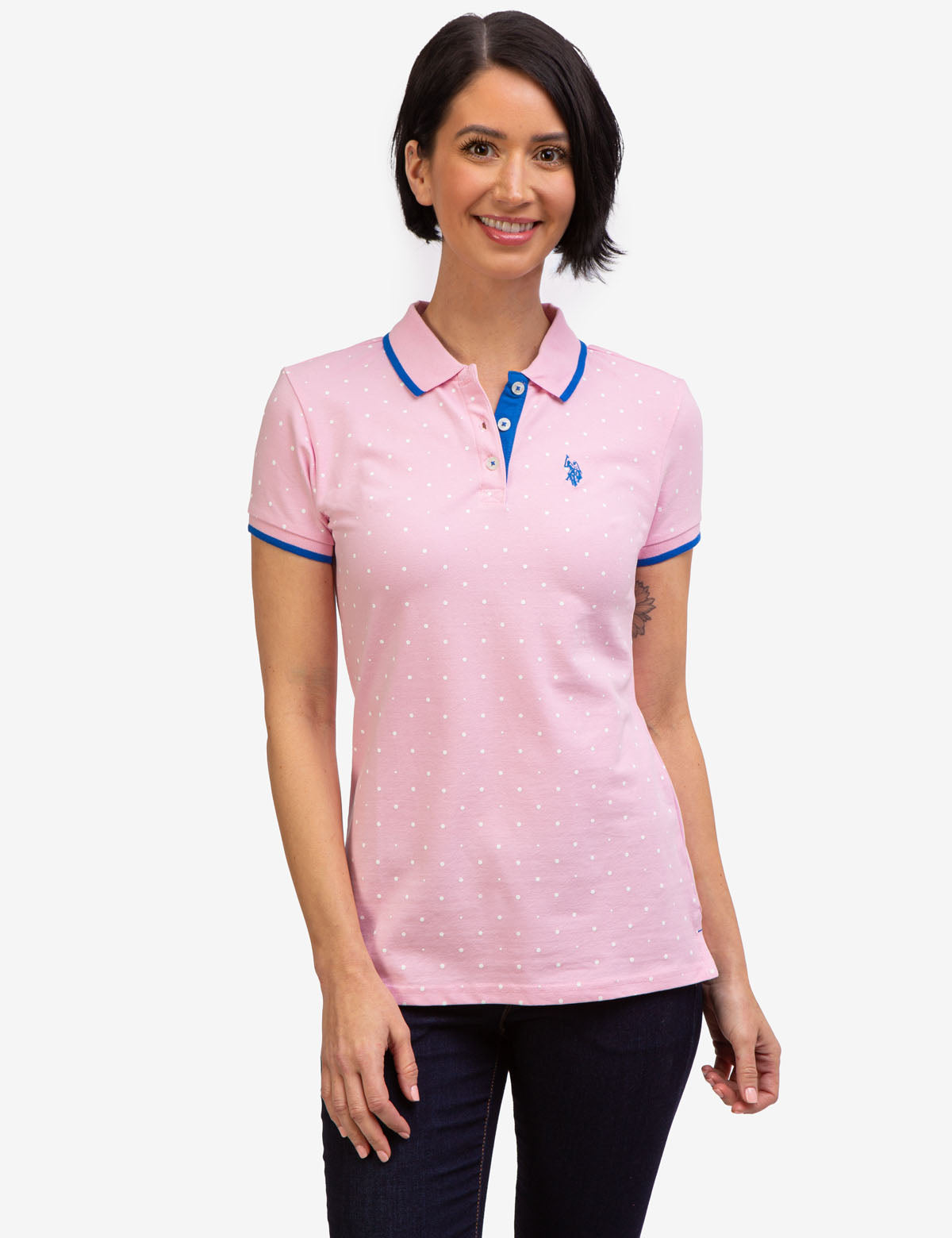 US Polo Assn. Classic Polo Dot Pique Short Sleeve Shirt, Women's 