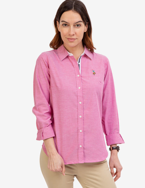 MULTI TONAL SMALL LOGO OXFORD SHIRT - U.S. Polo Assn.