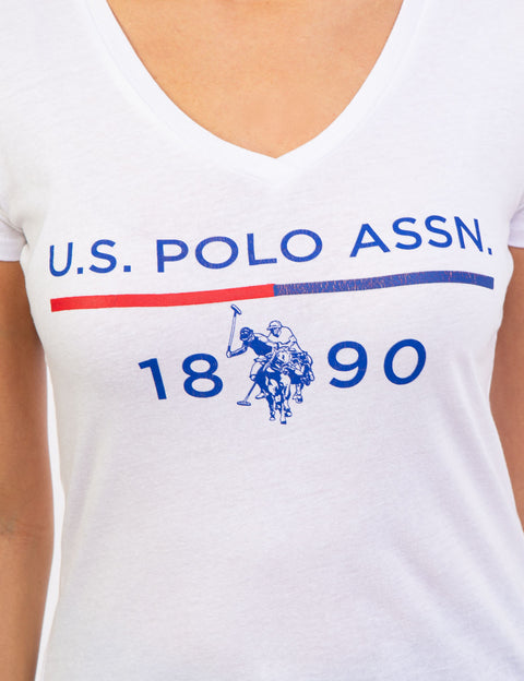 USPA 1890 LOGO V-NECK T-SHIRT - U.S. Polo Assn.