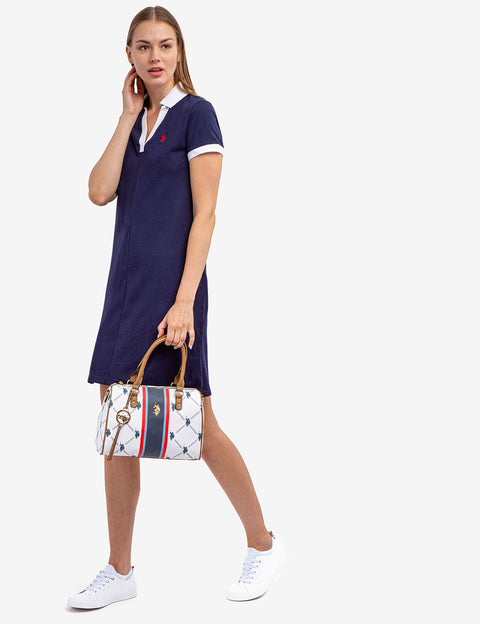 SHORT SLEEVE SPLIT NECK SWING DRESS - U.S. Polo Assn.
