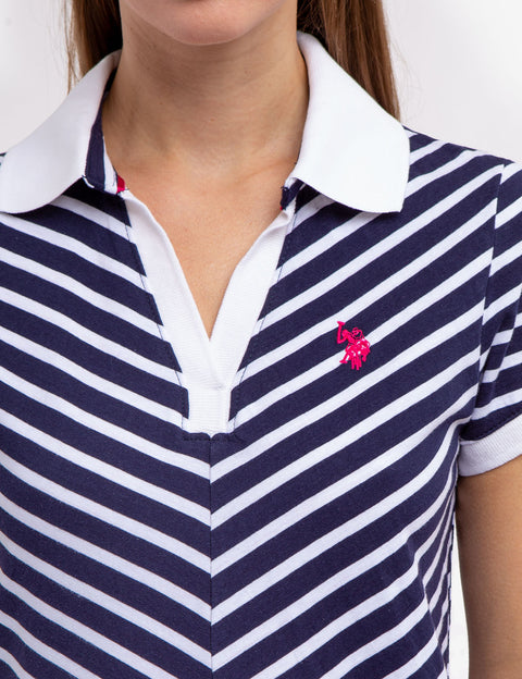 SHORT SLEEVE SPLIT NECK SWING DRESS - U.S. Polo Assn.