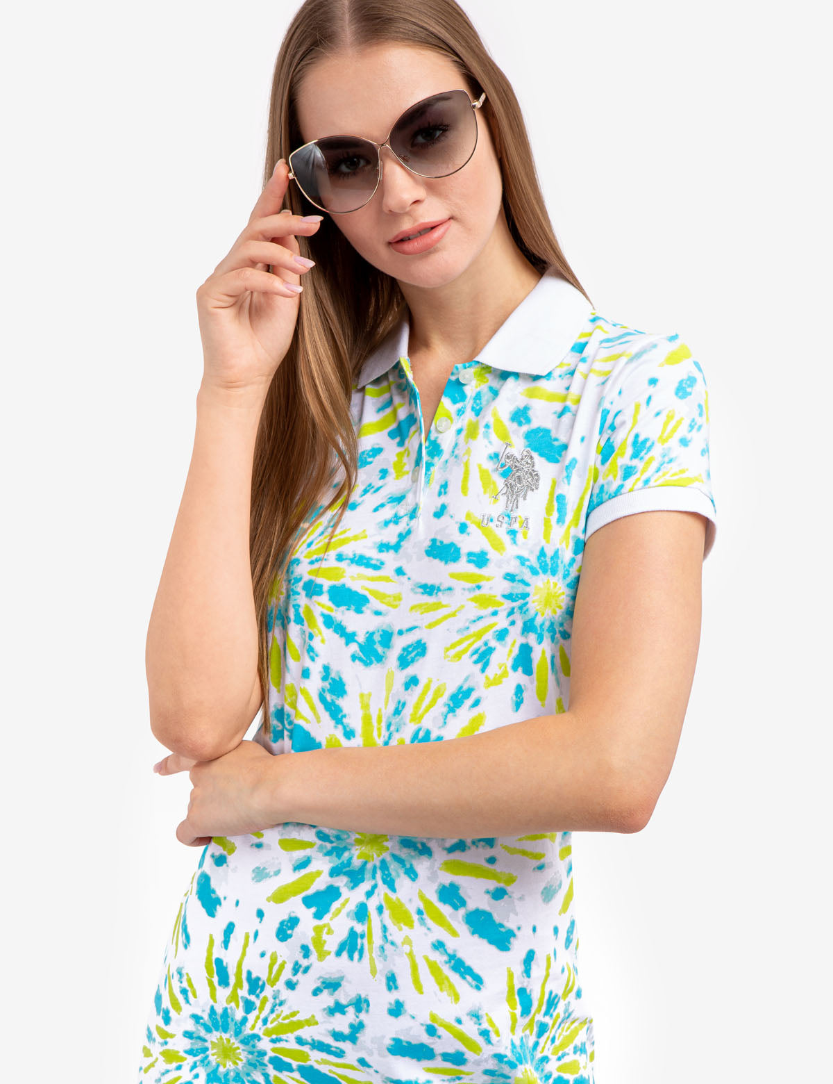 Sheer Combo Polo Dress