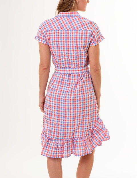 GINGHAM RUFFLE HEM DRESS - U.S. Polo Assn.