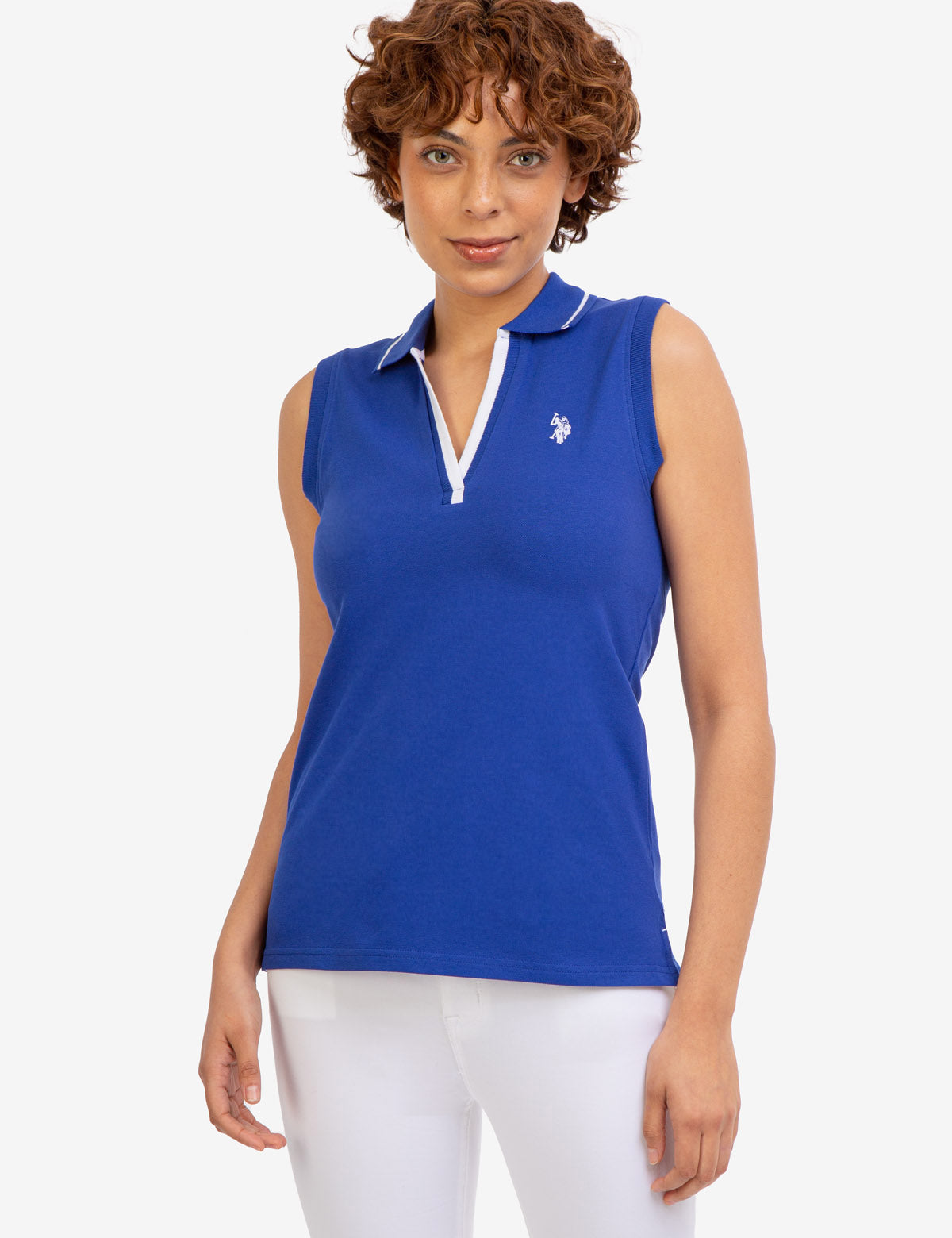OPEN PLACKET SLEEVELESS POLO SHIRT– U.S. Polo Assn.