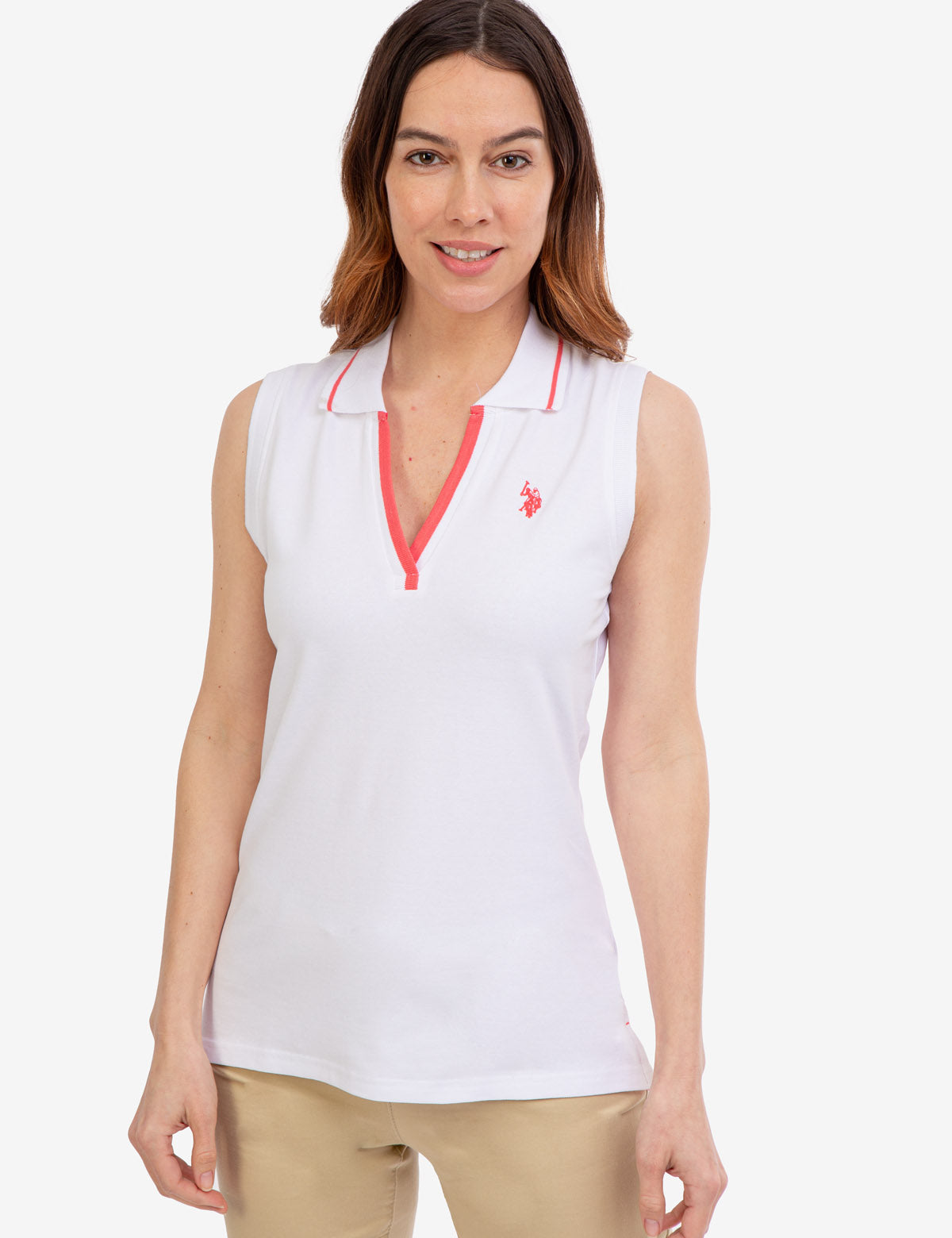 OPEN PLACKET SLEEVELESS POLO SHIRT– U.S. Polo Assn.