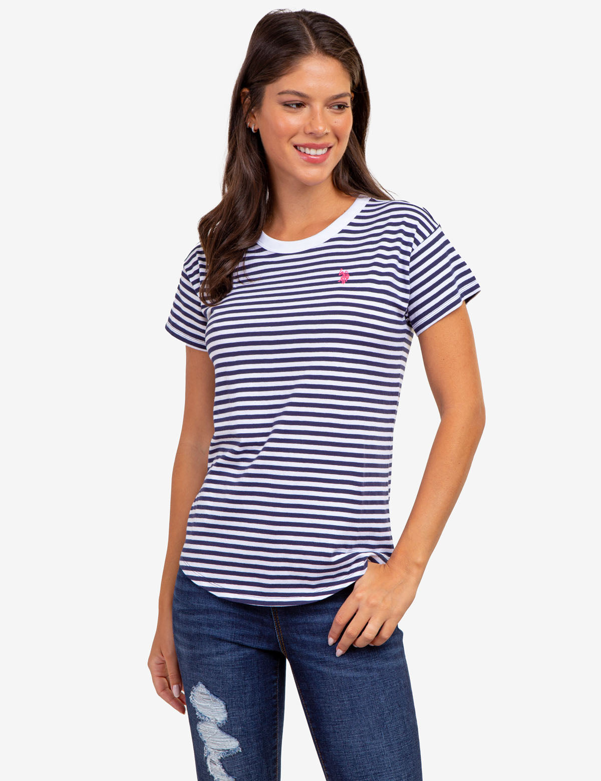 CONTRAST RINGER STRIPE CREW T-SHIRT– U.S. Polo Assn.